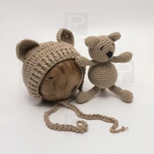 Conjunto gorro y osito