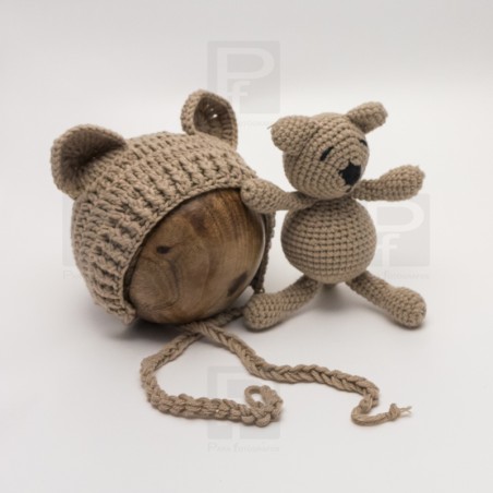 Conjunto gorro y osito