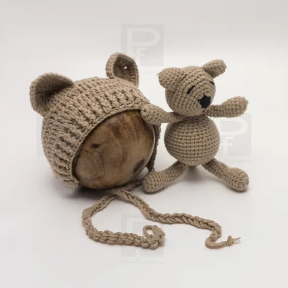 Conjunto gorro y osito