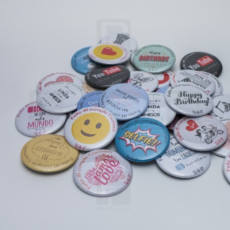 Pack 25 Chapas 58mm personalizadas