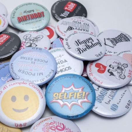 Pack 25 Chapas 58mm personalizadas