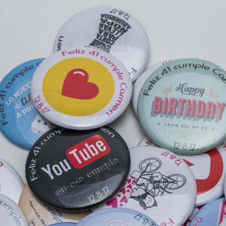 Pack 25 Chapas 58mm personalizadas