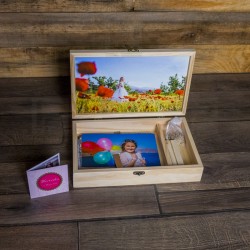 caja de madera para fotos