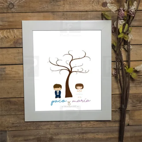 Árbol de huellas o póster de huellas para recordar tu evento