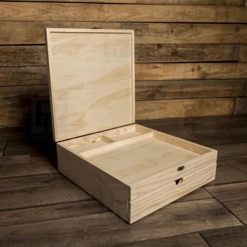 Caja madera Luxe 30x30 2 pisos