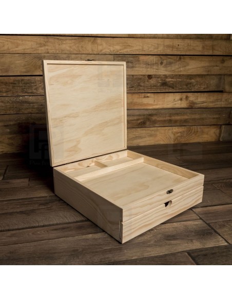 Caja madera Luxe 30x30 2 pisos