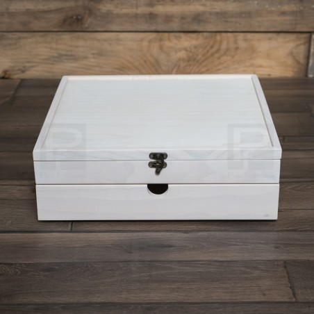 Caja madera Luxe Blanco 35x35