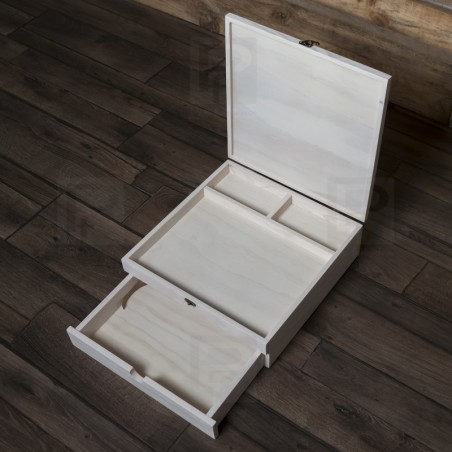 Caja madera Luxe Blanco 35x35