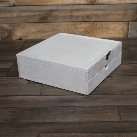 Caja madera Luxe Blanco 35x35