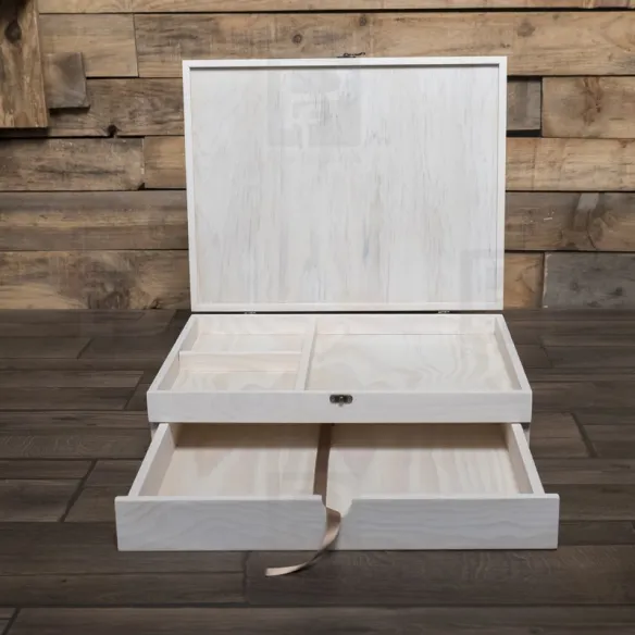 caja madera para álbum 2 pisos