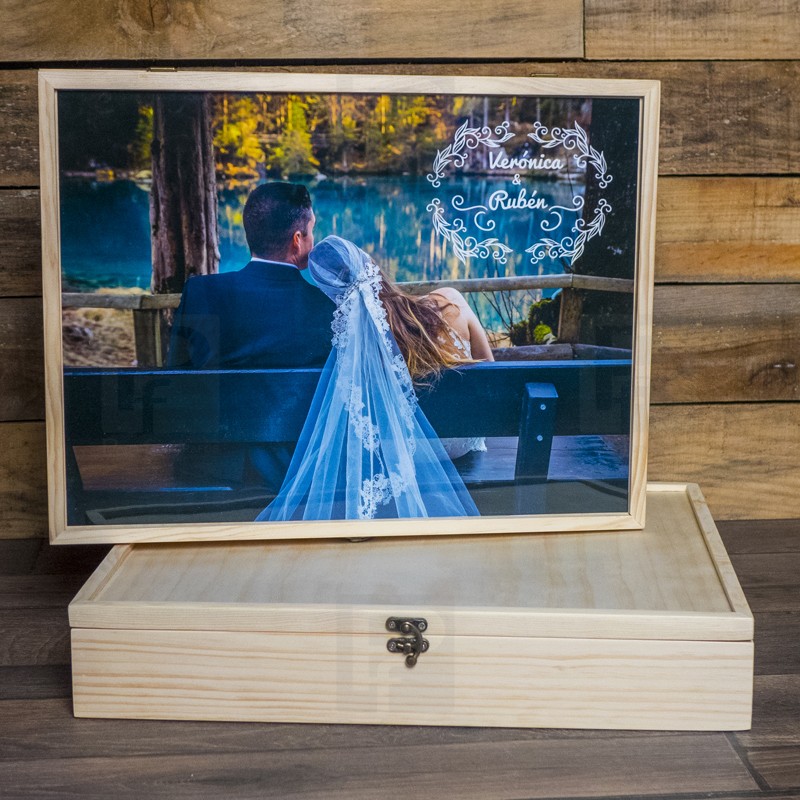 caja de madera para álbum