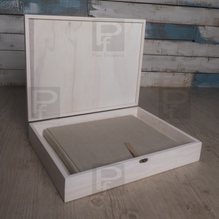 Cajas de madera para álbum 30x40 blanca