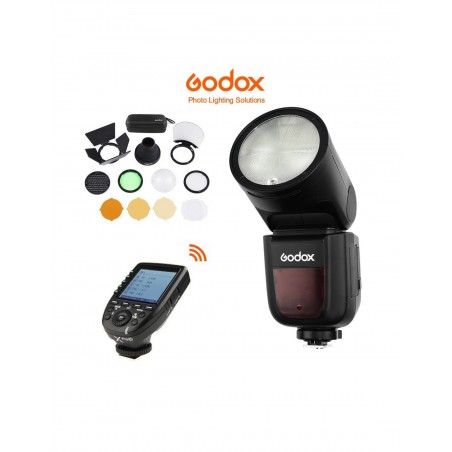 flash godox V1 con accesorios