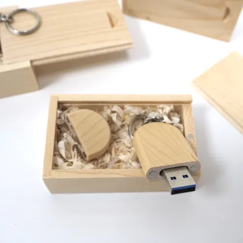 Pendrive para fotógrafos llavero caja madera para guardar tus archivos