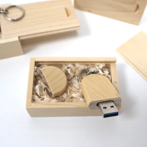 Pendrive para fotógrafos llavero caja madera para guardar tus archivos