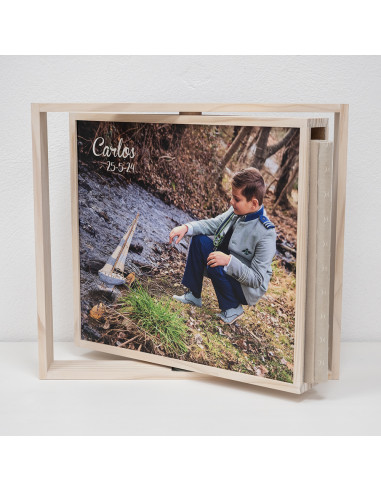 Caja madera álbum giratoria