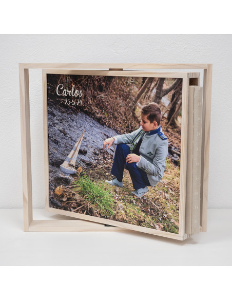 Caja madera álbum giratoria Caja madera álbum giratoria