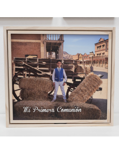 Caja madera álbum giratoria