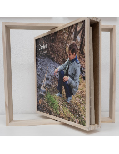 Caja madera álbum giratoria