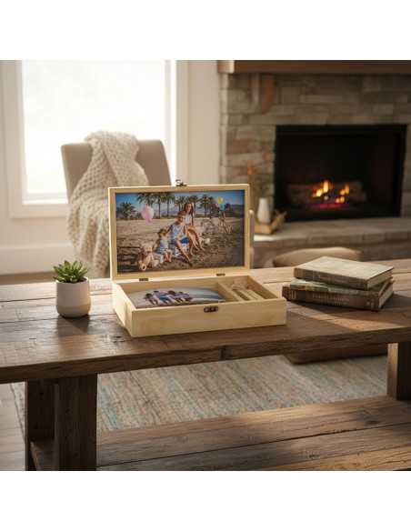 caja madera para fotos