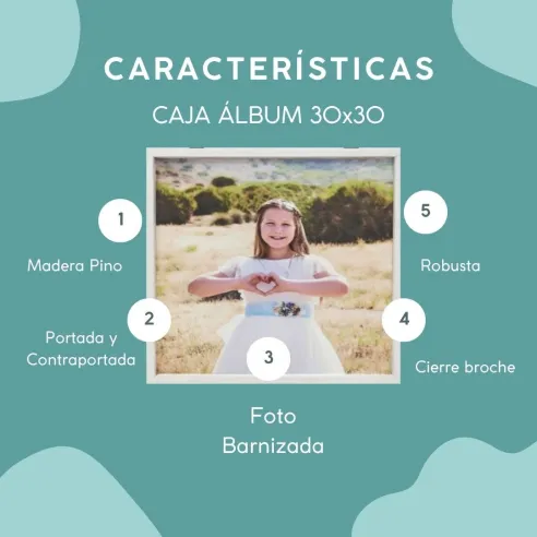 caja madera álbum