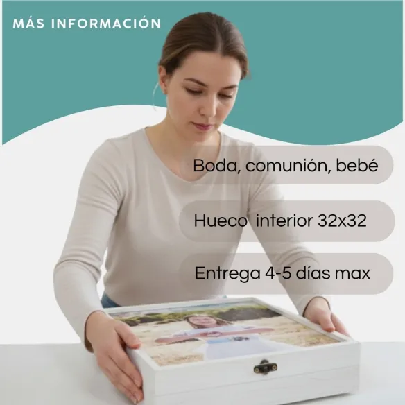 caja madera álbum