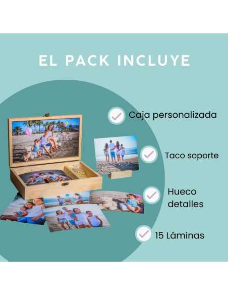 Pack caja madera +15 láminas