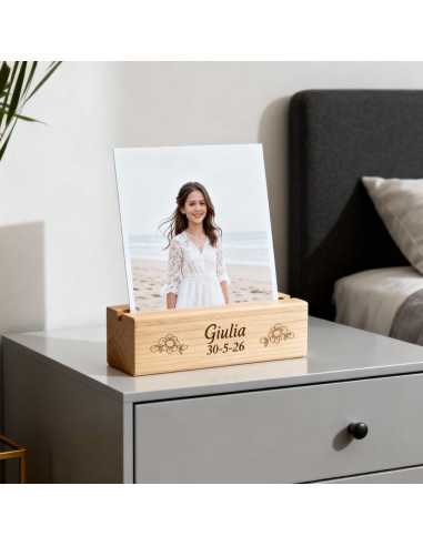 soporte de madera para fotos