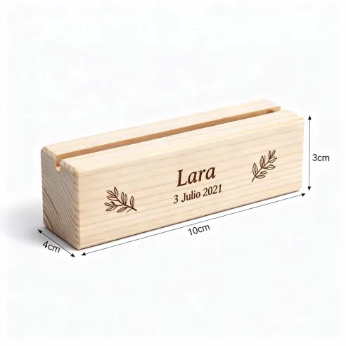 Taco madera fotos tamaño 10cm, ideal para comunión y con grabado láser