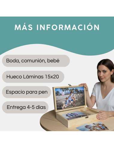 Cajas de madera para fotos 15x20 con divisiones