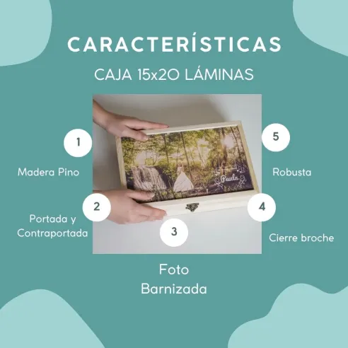 caja de madera para fotos