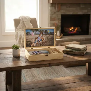 caja de madera para fotos