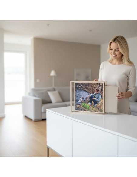 caja giratoria madera álbum