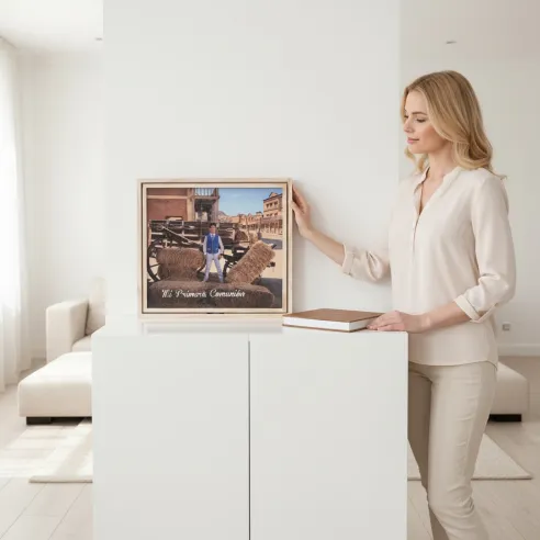 caja giratoria madera álbum