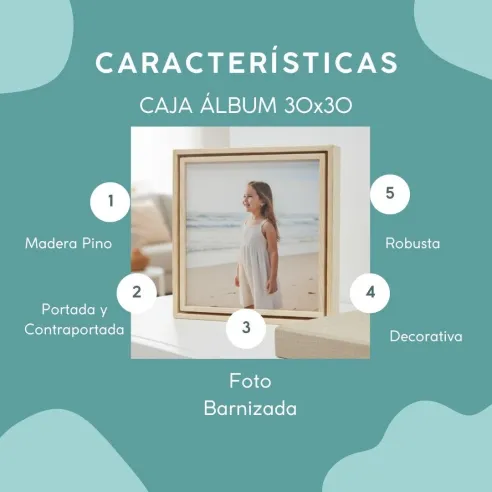 caja giratoria madera álbum