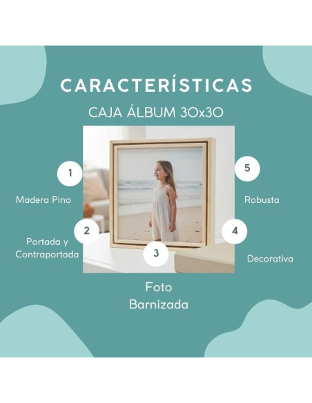 caja giratoria madera álbum