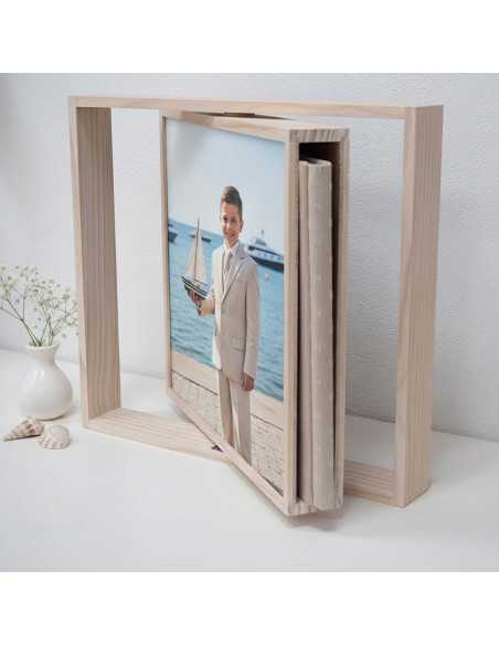 caja giratoria madera álbum