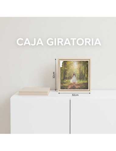 caja giratoria madera álbum