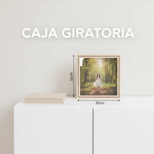 caja giratoria madera álbum