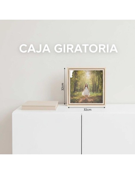 caja giratoria madera álbum