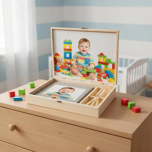 caja madera álbum
