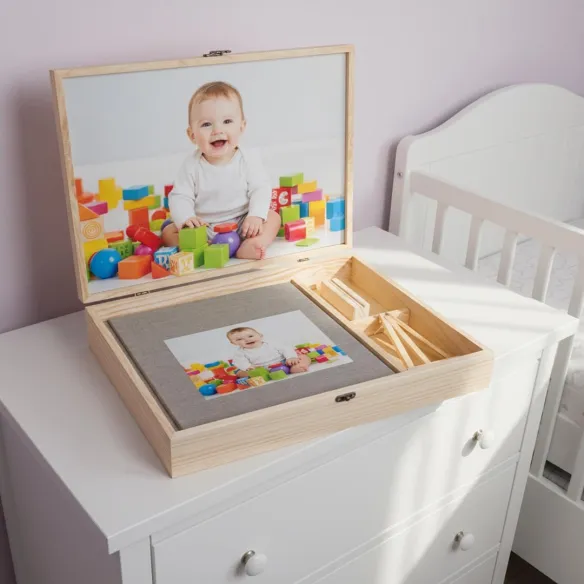 caja madera álbum