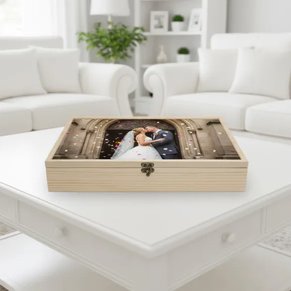 caja madera álbum