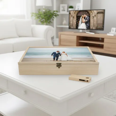 caja madera álbum