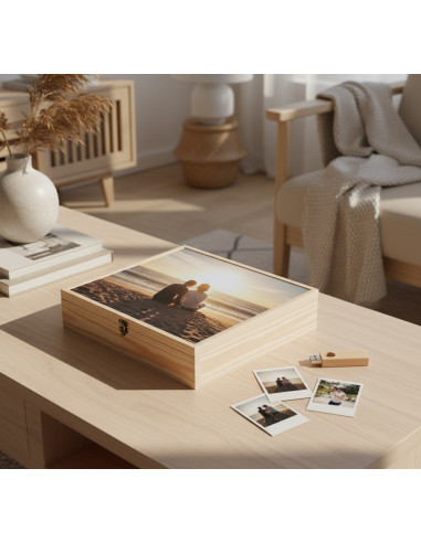 caja madera álbum