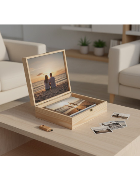caja madera álbum