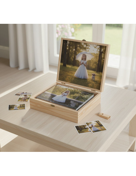 caja madera álbum