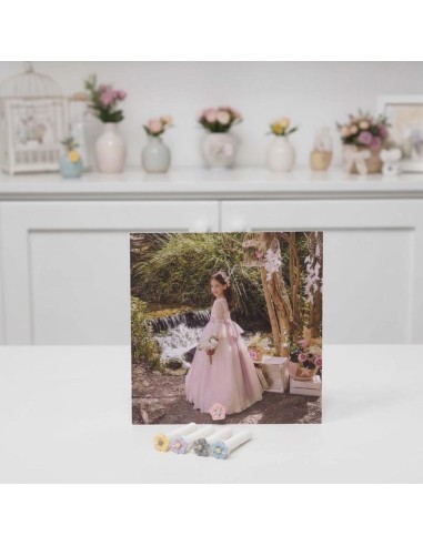 Recordatorios comunión, 13x13 a dos caras con portaláminas para fotos