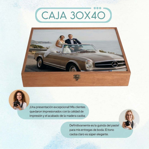 caja madera álbum caoba