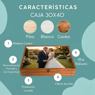 caja madera álbum caoba 2